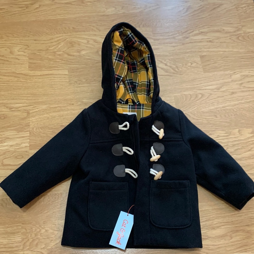 New Cat & Jack kids black coat